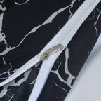 Hadi London Obsidian Marble 4 Piece Microfibre Bedding Set – Duvet Cover, Fitted Sheet & Pillowcases