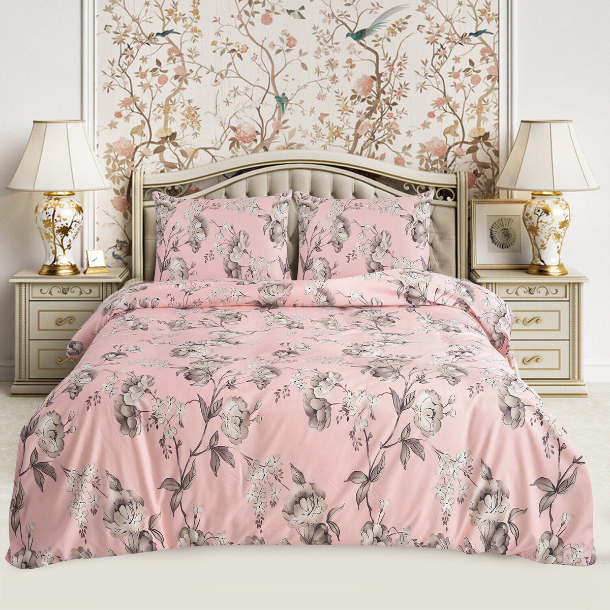 Hadi London 4 Piece Microfibre Bedding Set – Reversible Duvet Cover, Fitted Sheet & Pillowcases