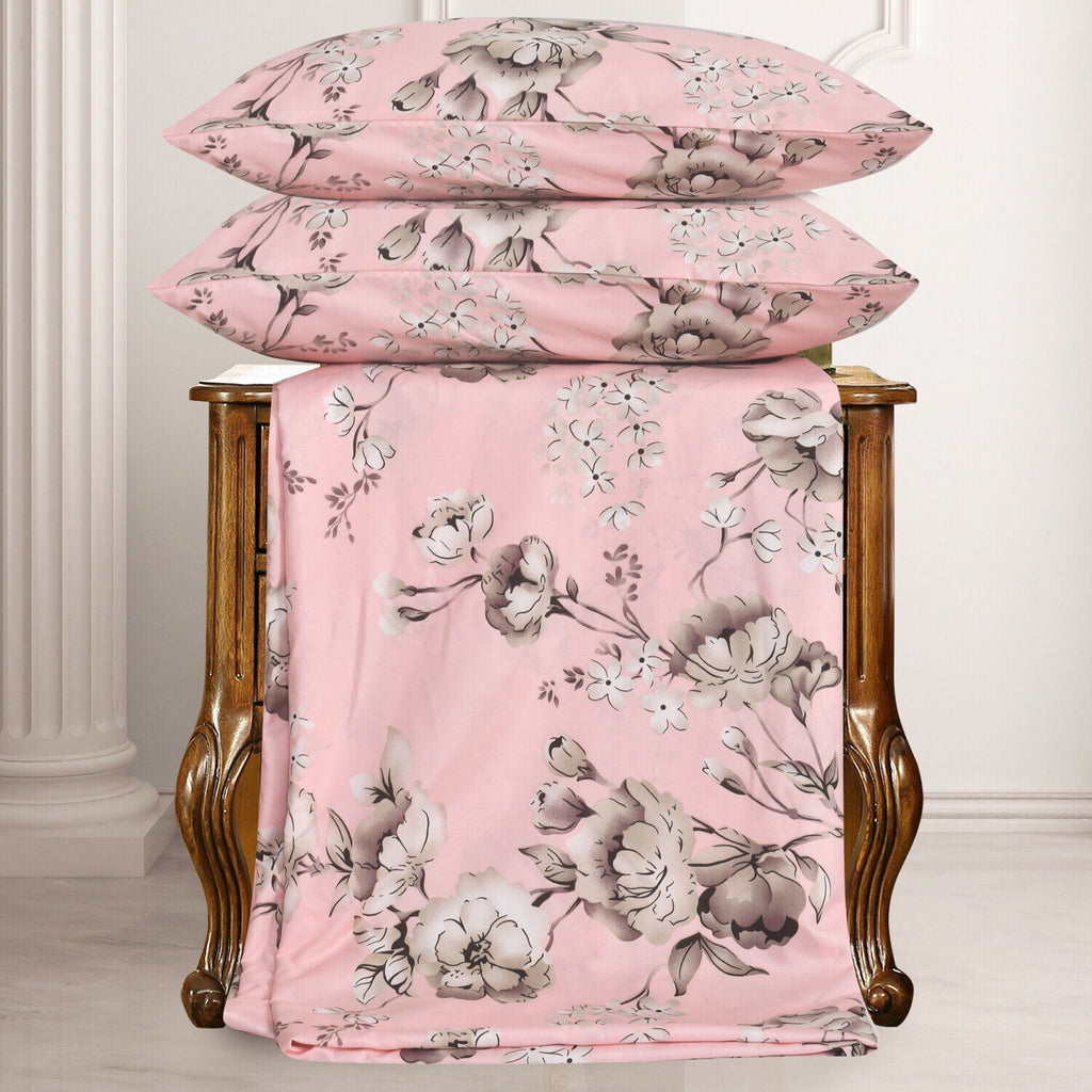 Hadi London 4 Piece Microfibre Bedding Set – Reversible Duvet Cover, Fitted Sheet & Pillowcases