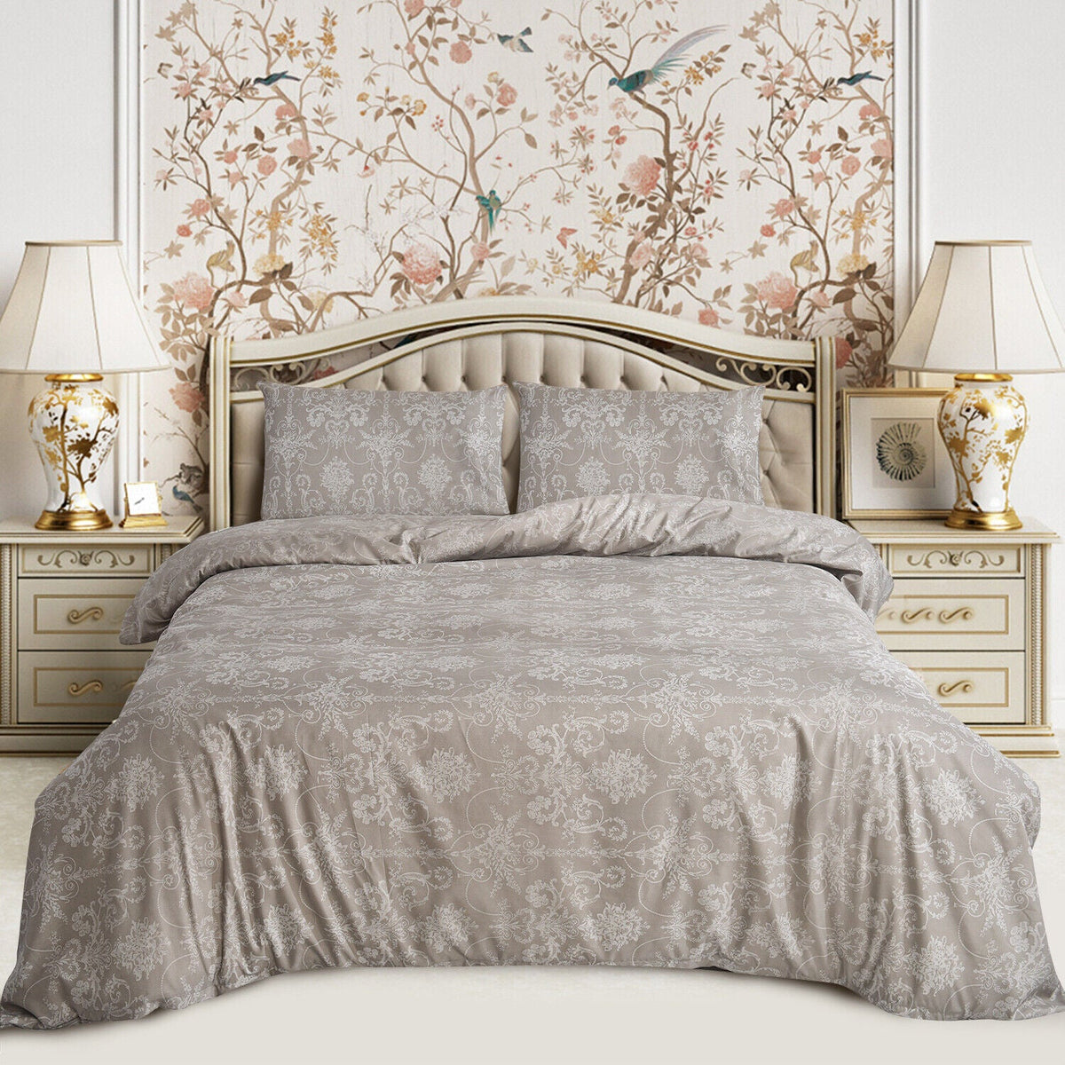 Hadi London 4 Piece Microfibre Bedding Set – Reversible Duvet Cover, Fitted Sheet & Pillowcases