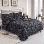 Hadi London 4 Piece Microfibre Bedding Set – Reversible Duvet Cover, Fitted Sheet & Pillowcases