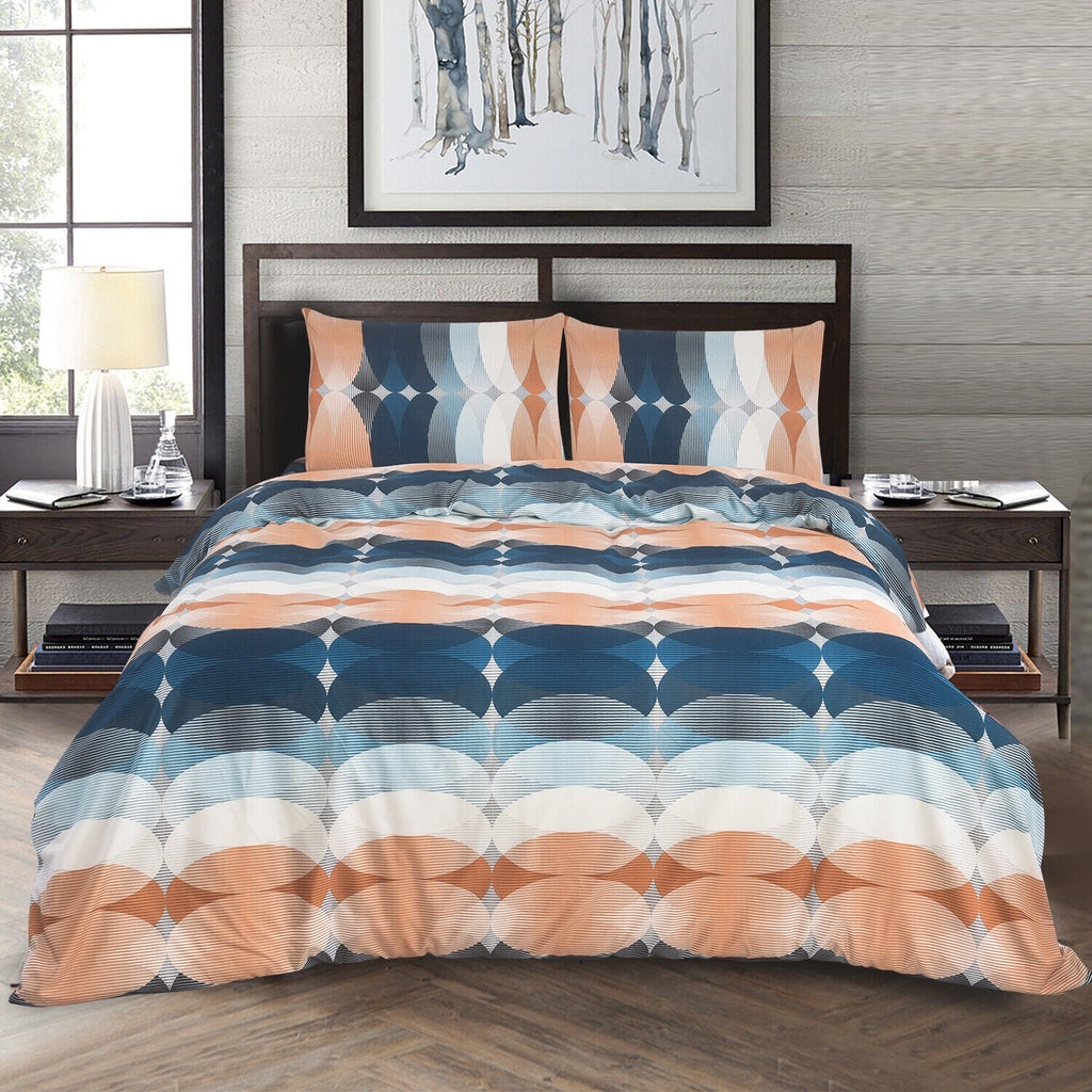 Hadi London 4 Piece Microfibre Bedding Set – Reversible Duvet Cover, Fitted Sheet & Pillowcases