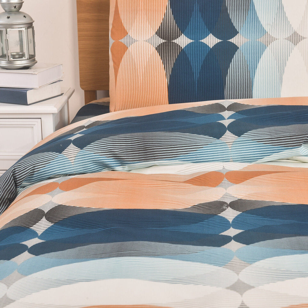 Hadi London 4 Piece Microfibre Bedding Set – Reversible Duvet Cover, Fitted Sheet & Pillowcases