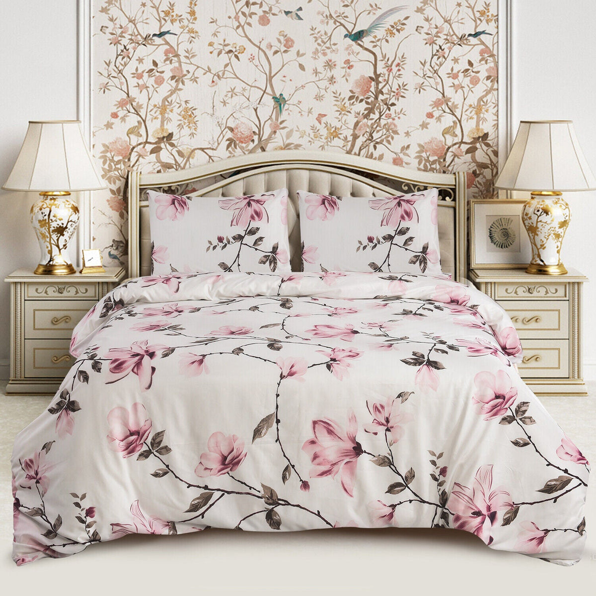 Hadi London Obsidian Marble 4 Piece Microfibre Bedding Set – Duvet Cover, Fitted Sheet & Pillowcases