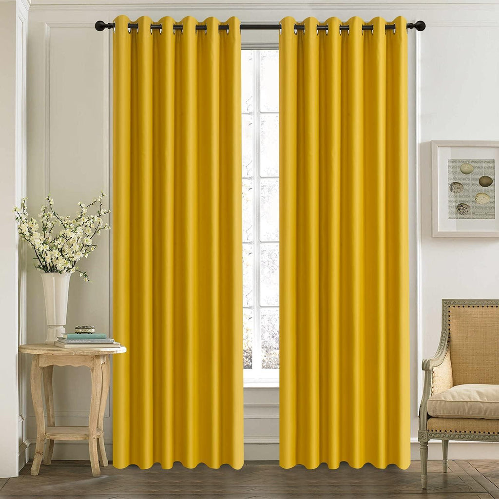 Blackout Curtains Pair, Thermal Insulated Eyelet Curtains for Bedroom & Living Room