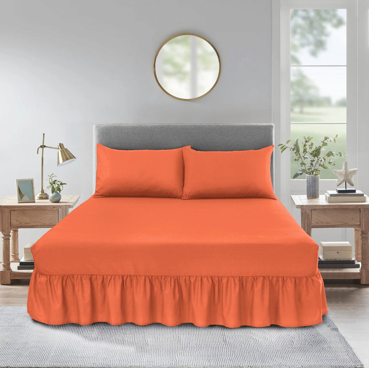 Extra Deep Valance Fitted Bed Sheet | Polycotton Frilled Bed Sheet