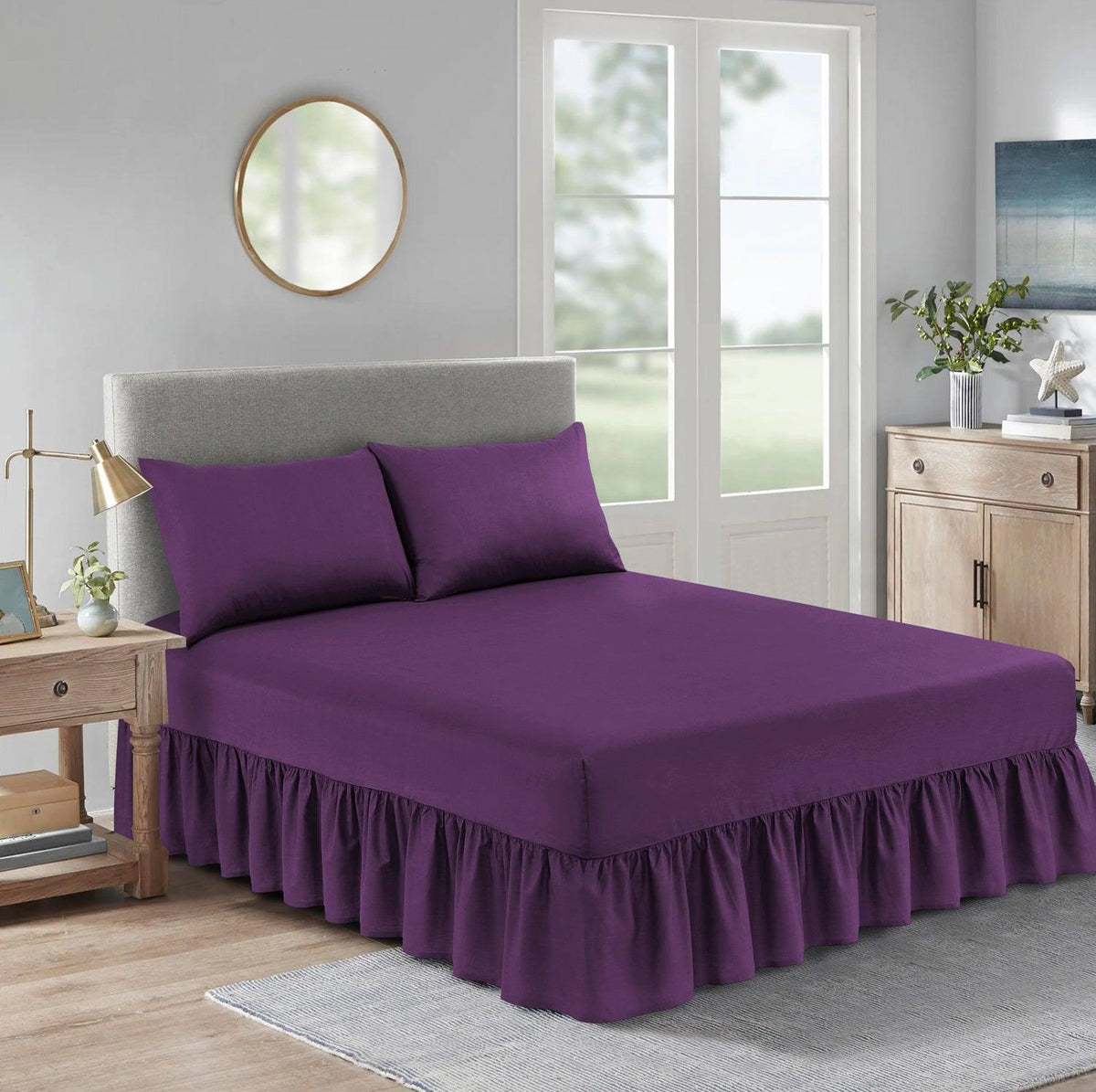 Extra Deep Valance Fitted Bed Sheet | Polycotton Frilled Bed Sheet