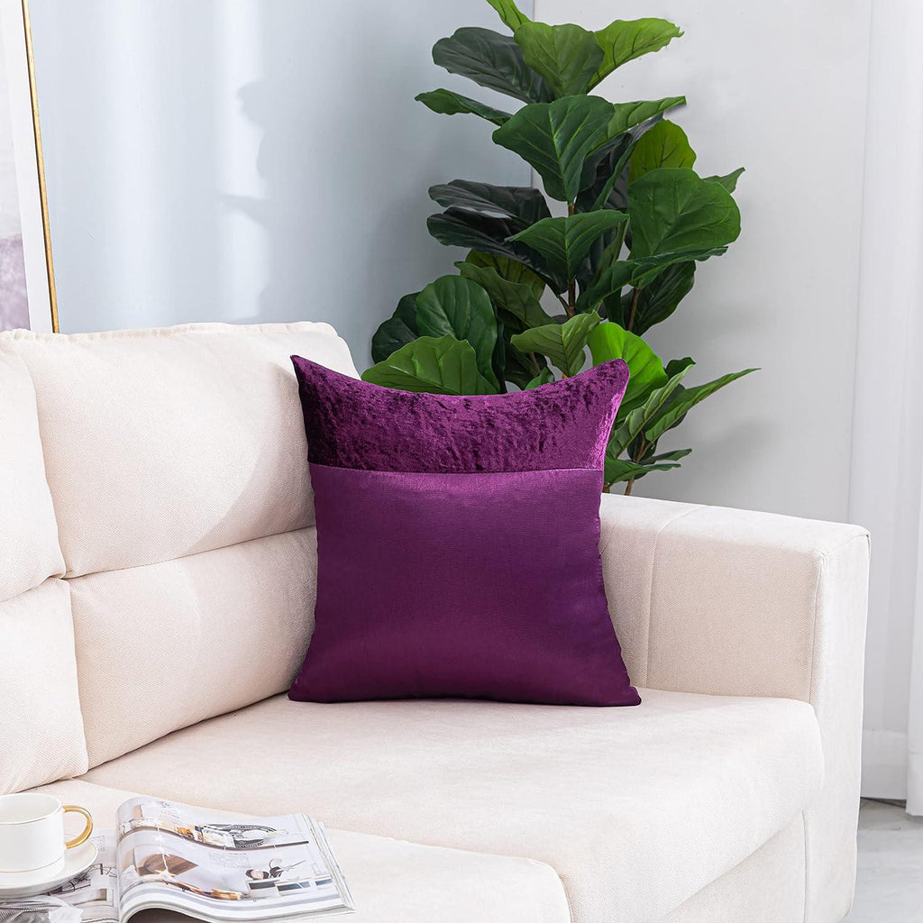 Crushed Velvet & Faux Satin Silk Cushion Covers – Pack of 2