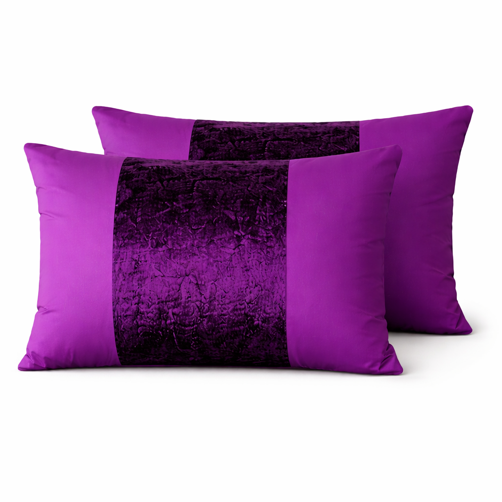 Hadi London Crushed Velvet Panel Duvet Cover Set – Luxury Soft Bedding with Matching Pillowcases