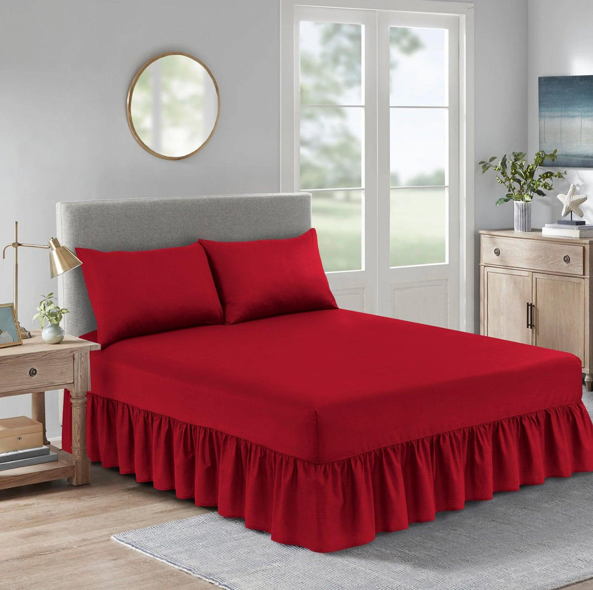 Extra Deep Valance Fitted Bed Sheet | Polycotton Frilled Bed Sheet