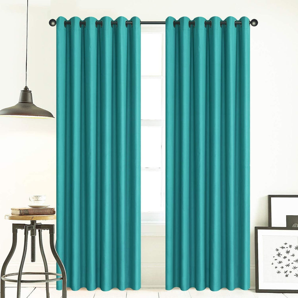 Blackout Curtains Pair, Thermal Insulated Eyelet Curtains for Bedroom & Living Room