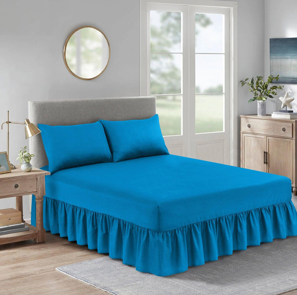 Extra Deep Valance Fitted Bed Sheet | Polycotton Frilled Bed Sheet