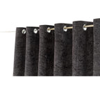 Luxury Crushed Velvet Eyelet Curtains Pair | Thermal Textured Window Curtains for Living Room & Bedroom