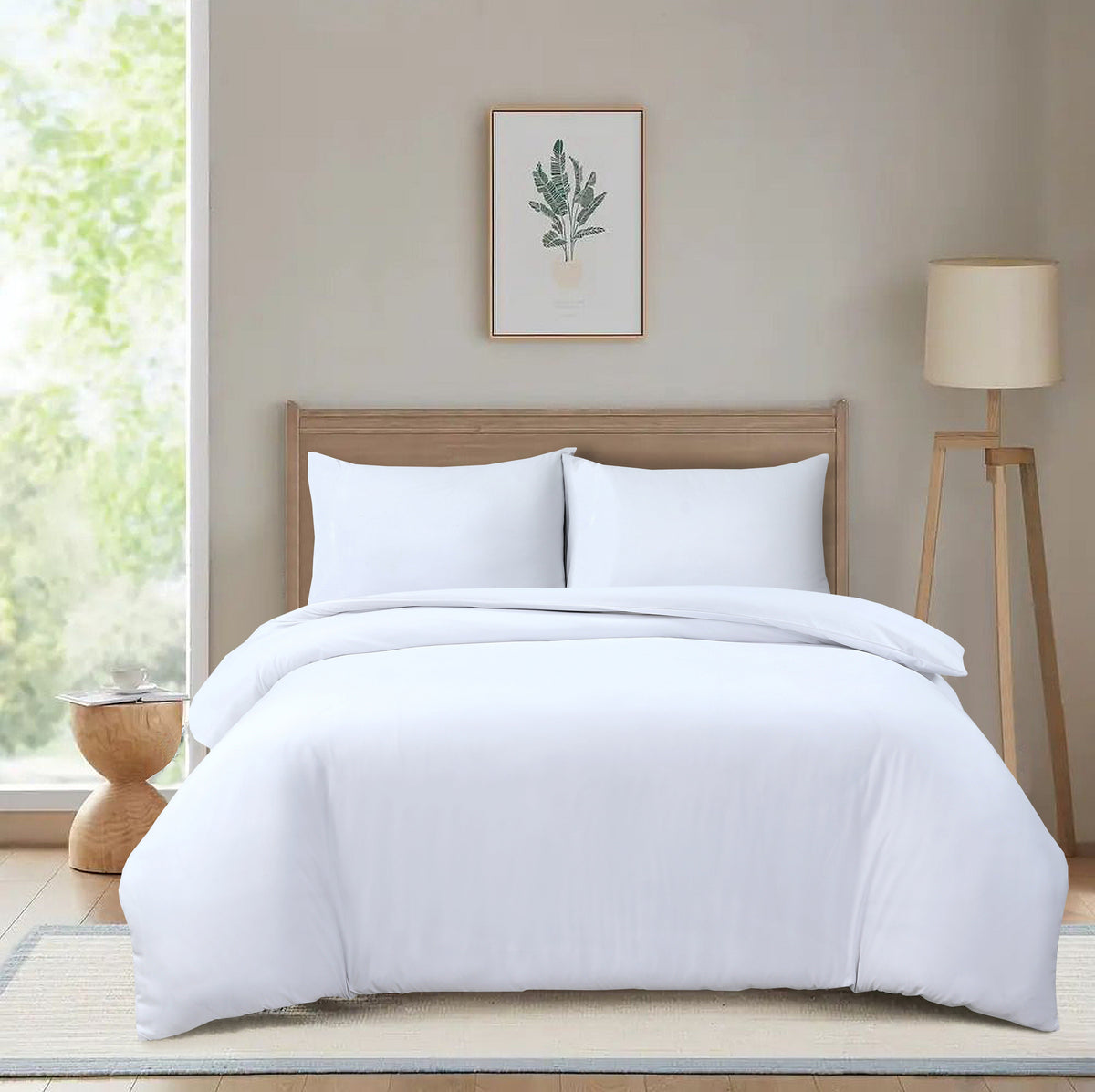 Hadi London 3 Piece Microfibre Duvet Cover Set – Soft Plain Bedding Set with Pillowcases | Single Double King Super King