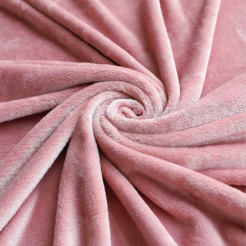 Hadi London Plain Fleece Throw Blanket – Super Soft Warm Lightweight Sofa & Bed Blanket