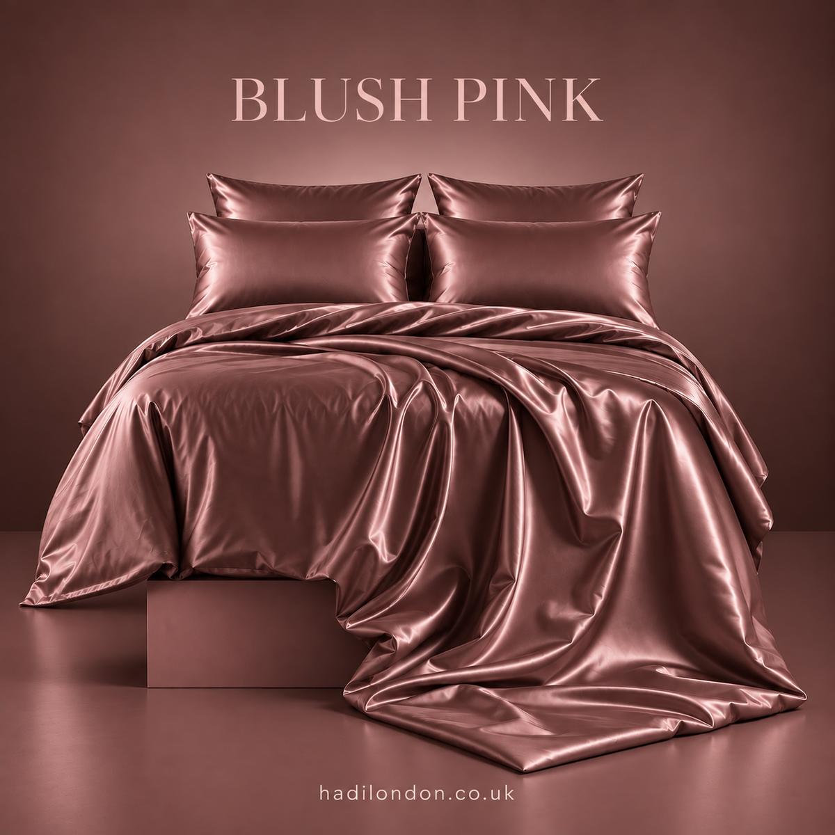 HADI LONDON Luxury Satin Bedding Set 4/6 Piece – Duvet Cover, Fitted Sheet & Pillowcases | Single Double King Super King