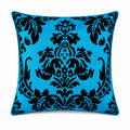 Hadi London Luxury Flock Cushion Cover 17x17" – Damask Decorative Sofa & Bed Pillow Cover