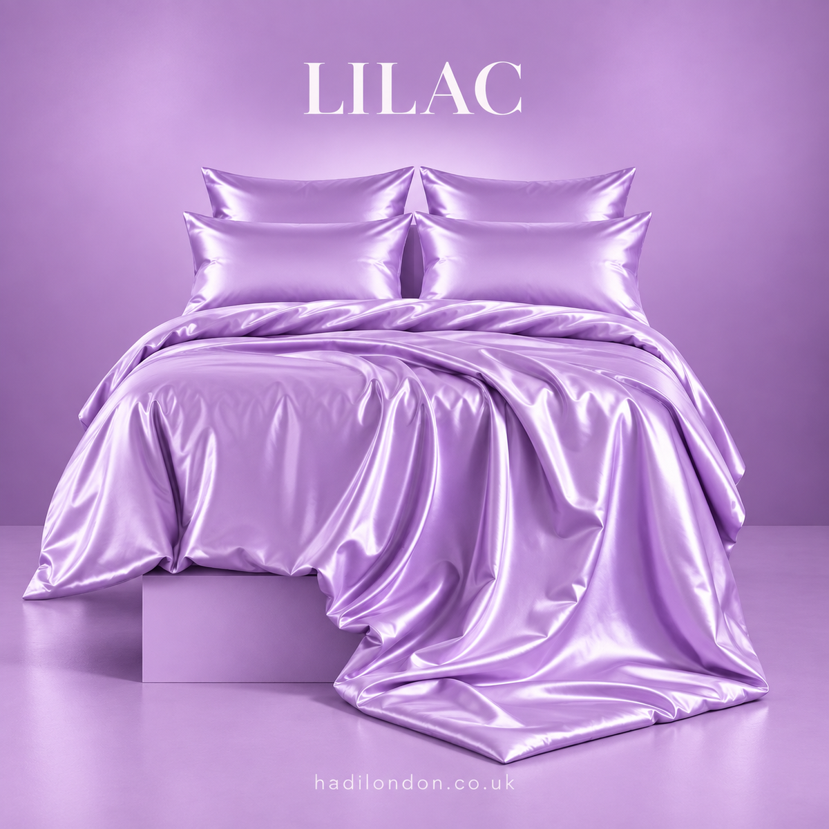 HADI LONDON Luxury Satin Bedding Set 4/6 Piece – Duvet Cover, Fitted Sheet & Pillowcases | Single Double King Super King