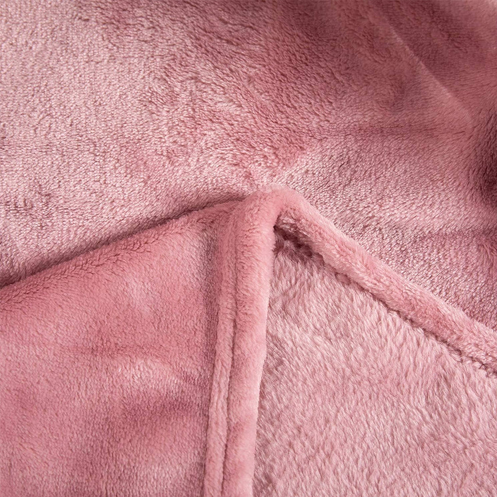 Hadi London Plain Fleece Throw Blanket – Super Soft Warm Lightweight Sofa & Bed Blanket