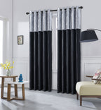 Silk Velvet Curtains Pair, Fully Lined Eyelet Curtains to Help Block Sunlight & Refresh Your Room