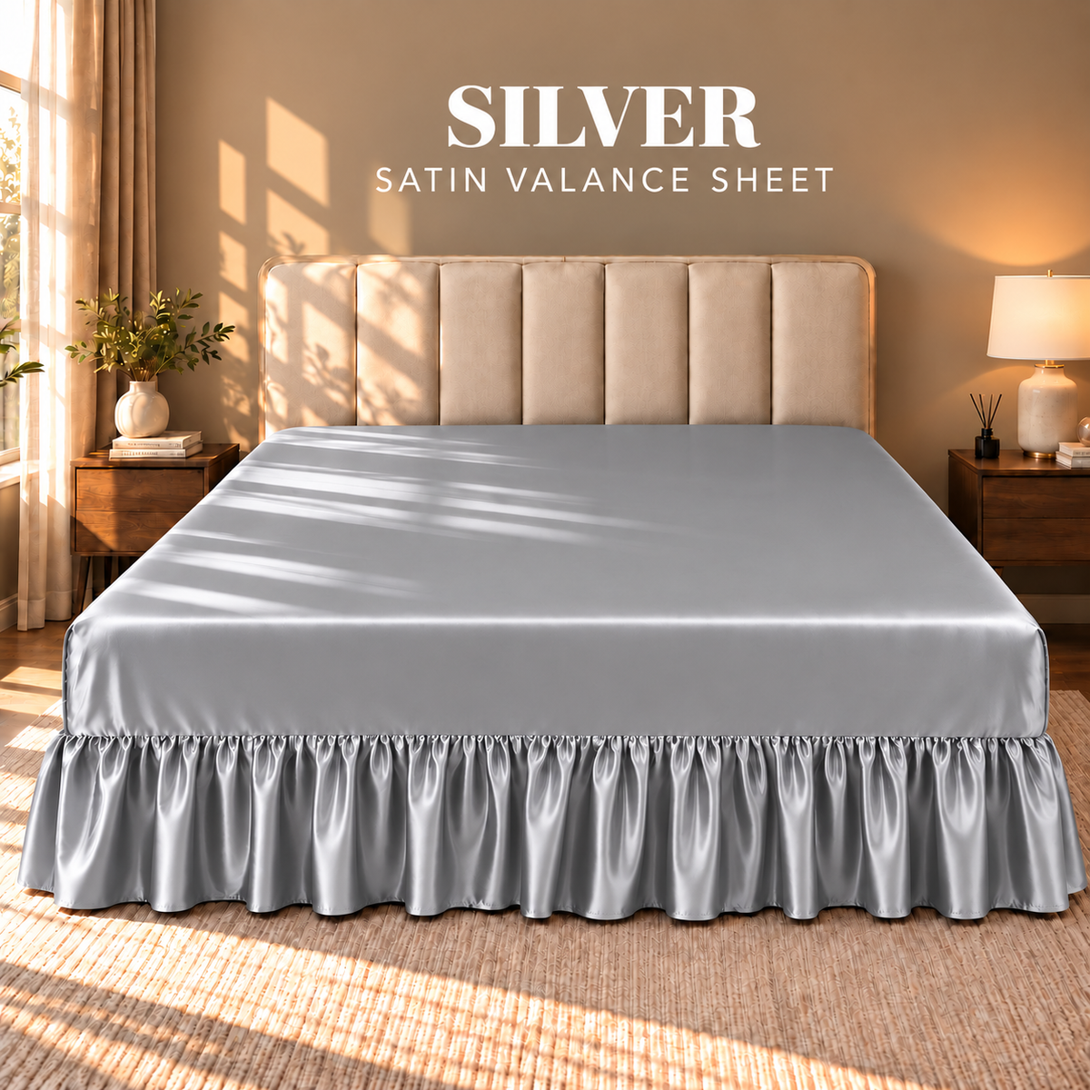 Hadi London Luxury Satin Valance Bed Sheet – Silky Soft Bed Base Cover | Single Double King
