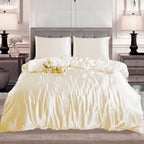 Hadi London 3 Piece Luxury Satin Duvet Cover Set – Silky Soft Bedding with Pillowcases | Single Double King