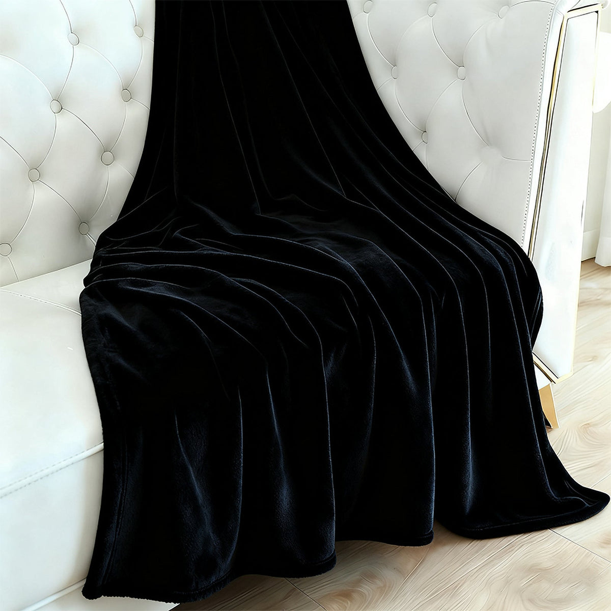 Hadi London Plain Fleece Throw Blanket – Super Soft Warm Lightweight Sofa & Bed Blanket