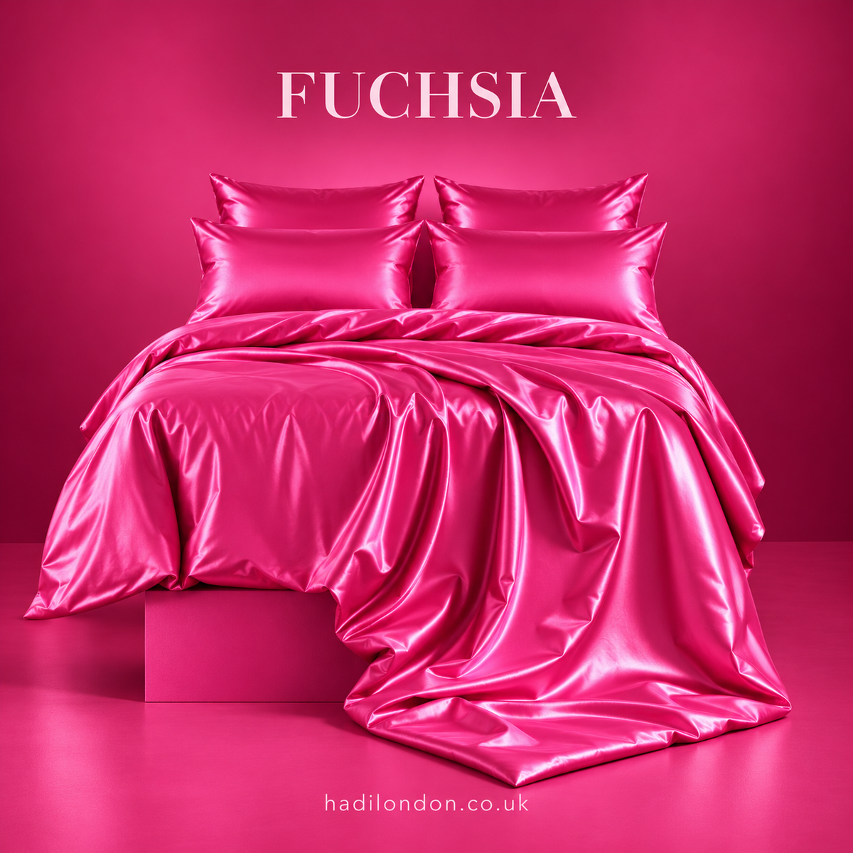 HADI LONDON Luxury Satin Bedding Set 4/6 Piece – Duvet Cover, Fitted Sheet & Pillowcases | Single Double King Super King