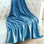 Hadi London Plain Fleece Throw Blanket – Super Soft Warm Lightweight Sofa & Bed Blanket