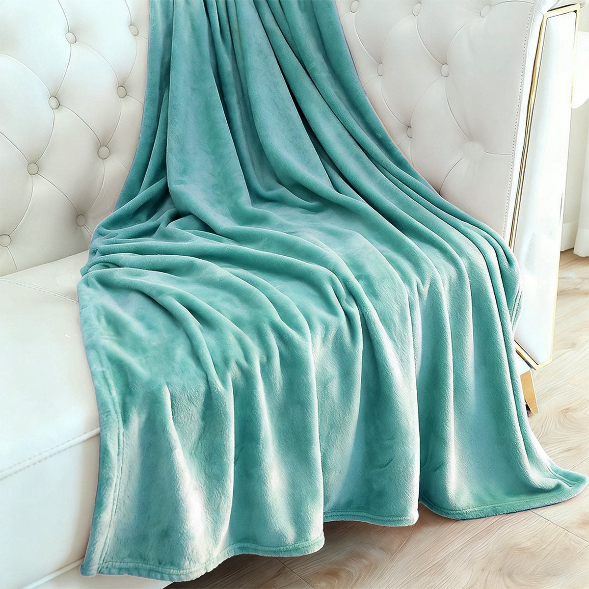 Hadi London Plain Fleece Throw Blanket – Super Soft Warm Lightweight Sofa & Bed Blanket