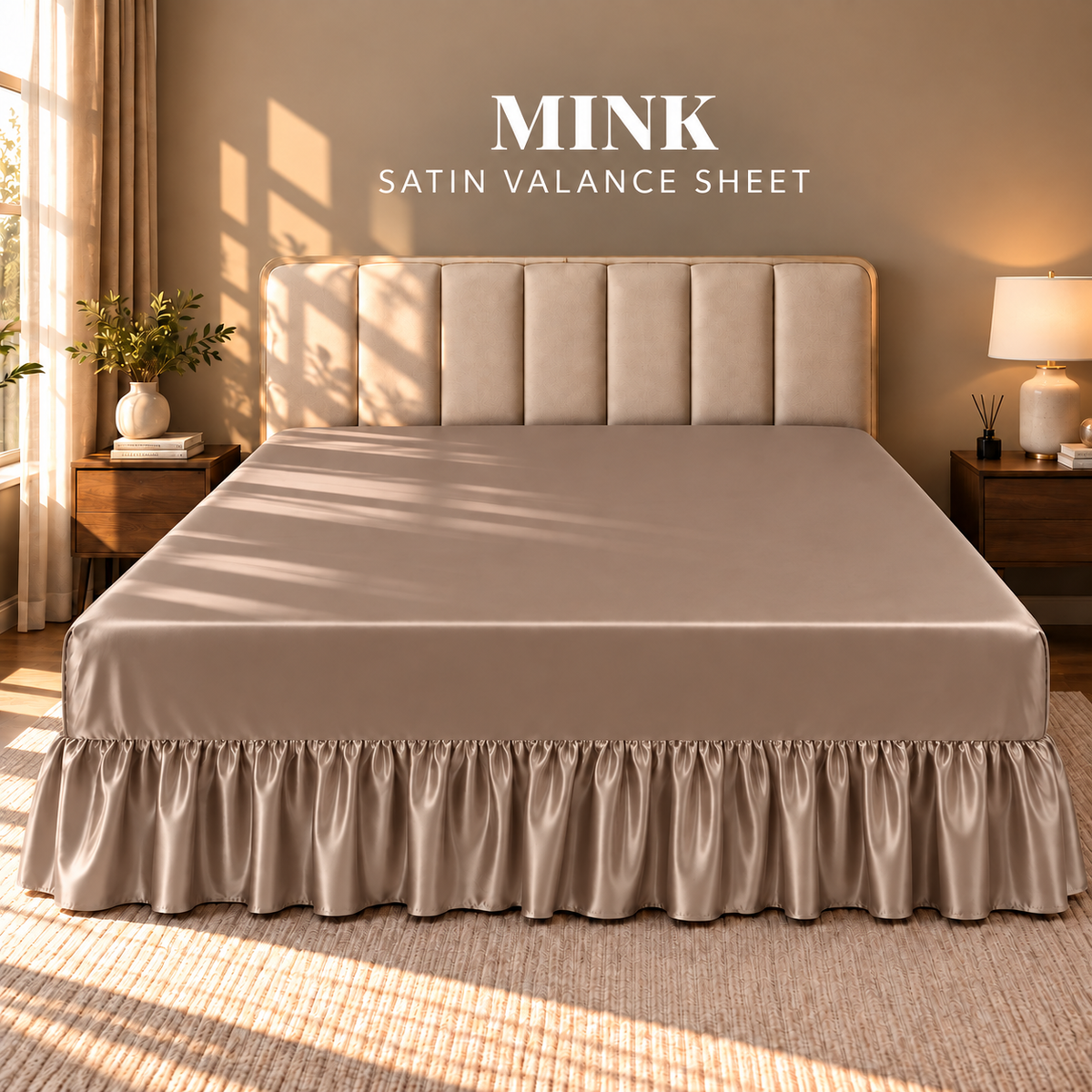 Hadi London Luxury Satin Valance Bed Sheet – Silky Soft Bed Base Cover | Single Double King