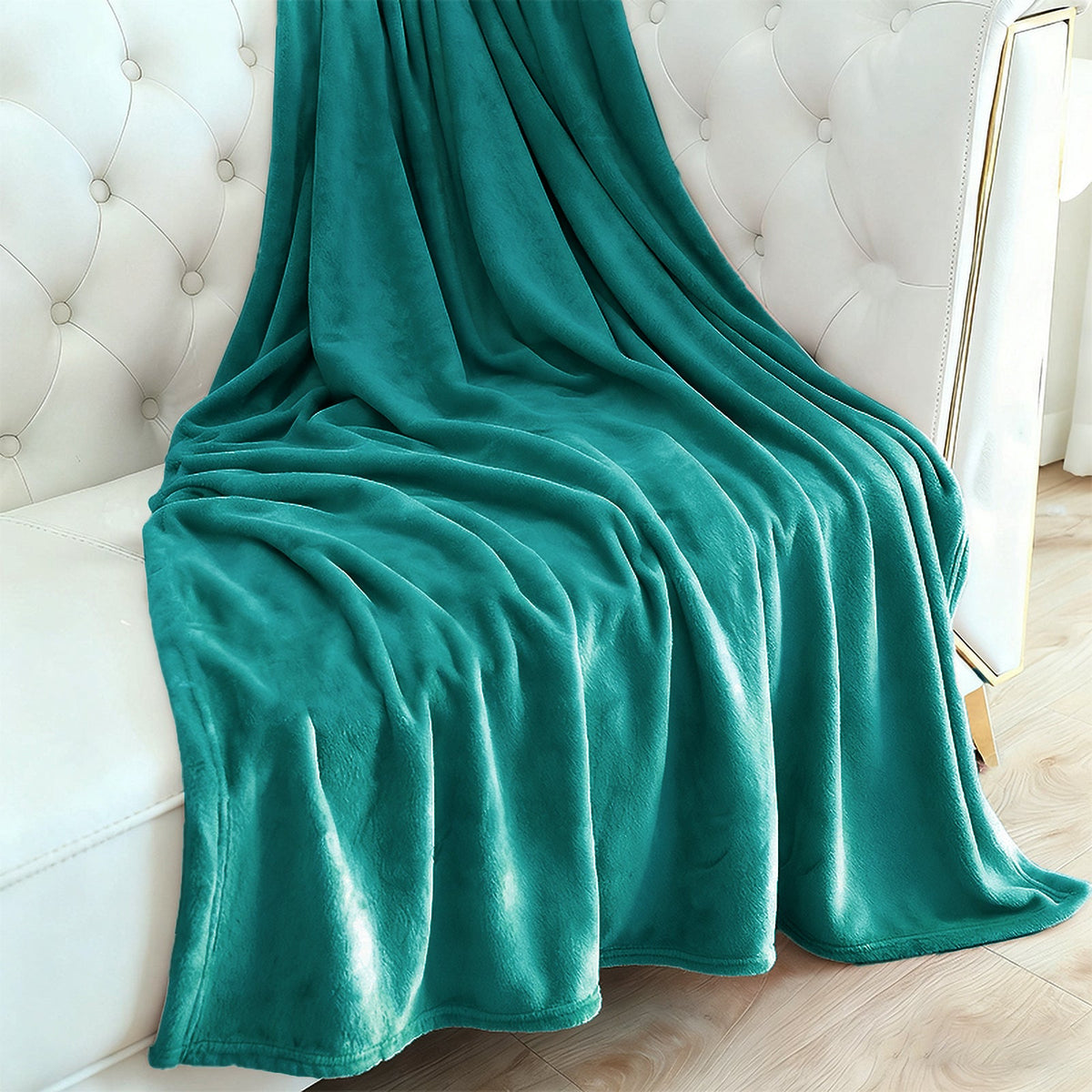 Hadi London Plain Fleece Throw Blanket – Super Soft Warm Lightweight Sofa & Bed Blanket