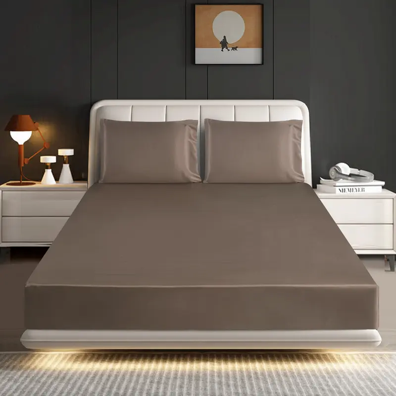 Hadi London Luxury Satin Fitted Sheet Set – 40cm Extra Deep Bed Sheet with Pillowcases | Single Double King