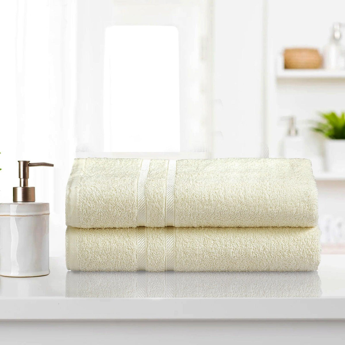 2 Pack Cotton Bath Sheets – Large Soft, Absorbent & Quick Dry Towels