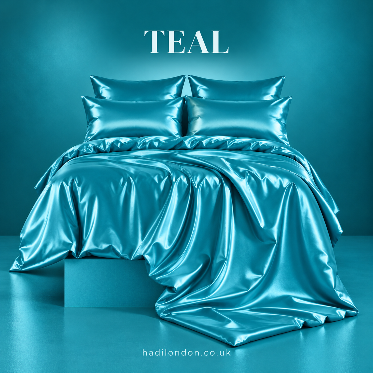 HADI LONDON Luxury Satin Bedding Set 4/6 Piece – Duvet Cover, Fitted Sheet & Pillowcases | Single Double King Super King