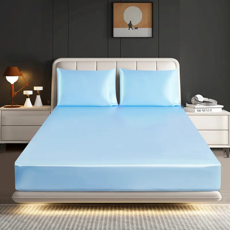 Hadi London Luxury Satin Fitted Sheet Set – 40cm Extra Deep Bed Sheet with Pillowcases | Single Double King