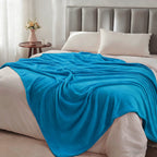 Hadi London Plain Fleece Throw Blanket – Super Soft Warm Lightweight Sofa & Bed Blanket