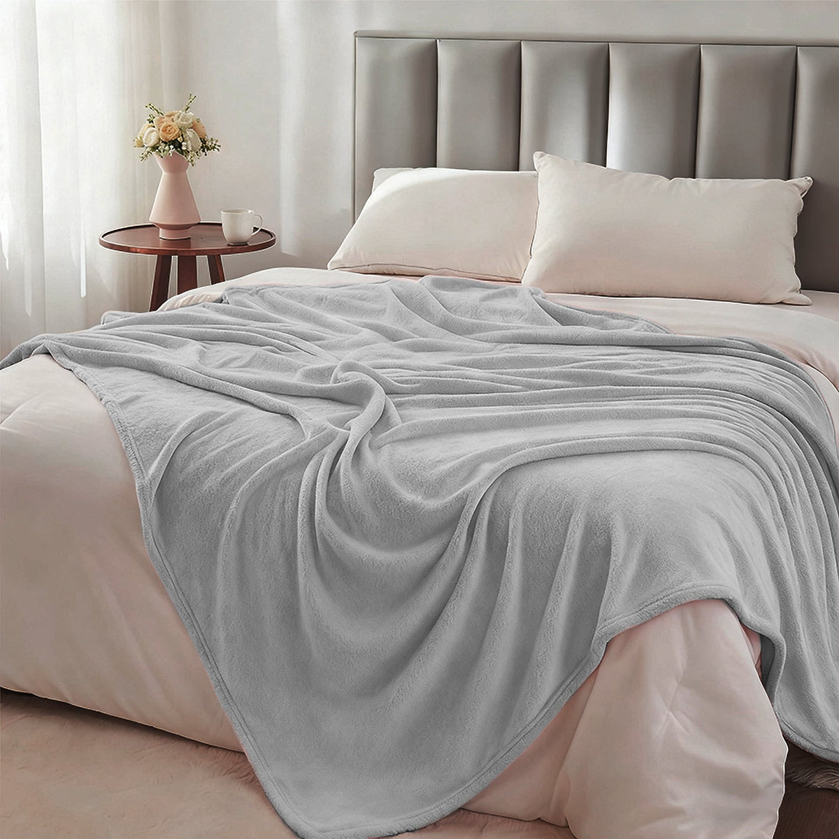 Hadi London Plain Fleece Throw Blanket – Super Soft Warm Lightweight Sofa & Bed Blanket