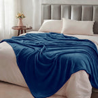 Hadi London Plain Fleece Throw Blanket – Super Soft Warm Lightweight Sofa & Bed Blanket