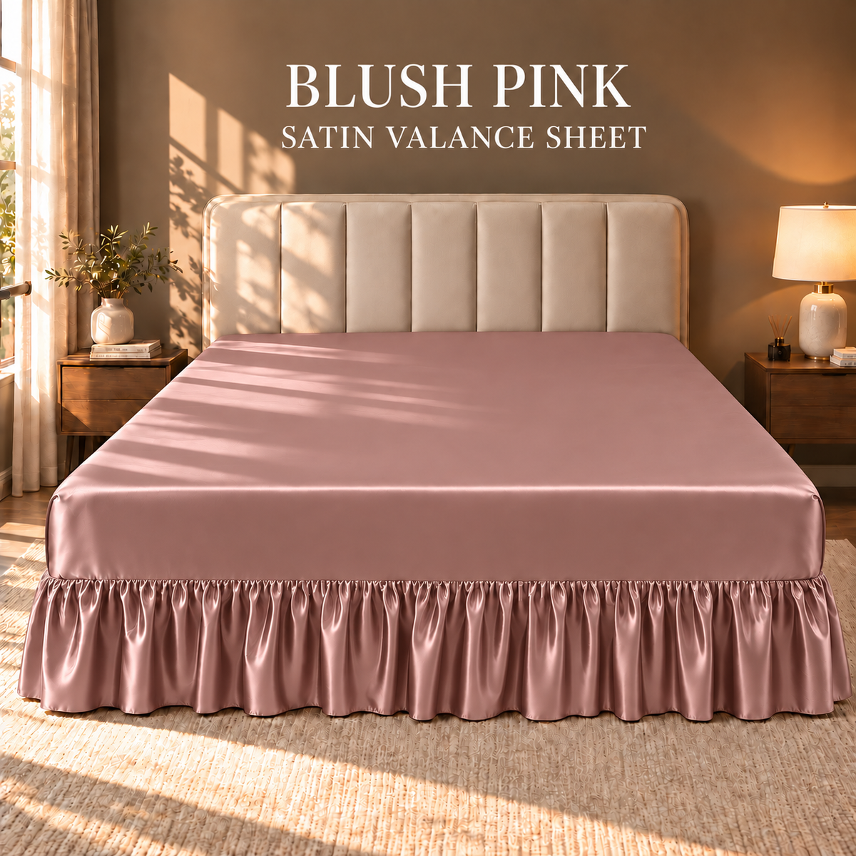 Hadi London Luxury Satin Valance Bed Sheet – Silky Soft Bed Base Cover | Single Double King