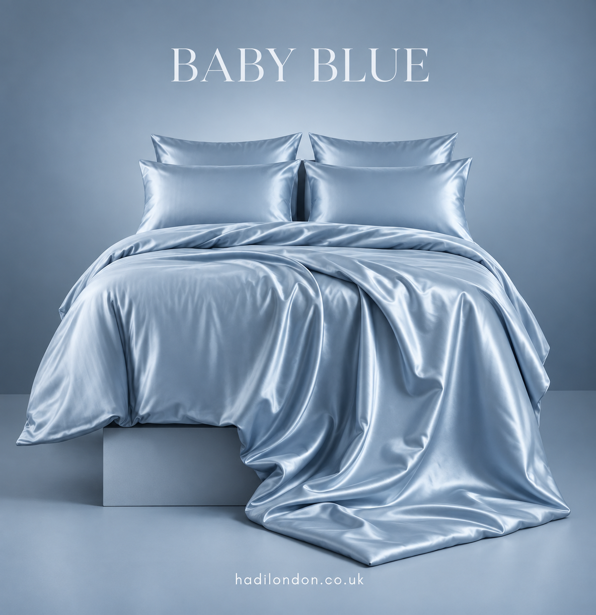 HADI LONDON Luxury Satin Bedding Set 4/6 Piece – Duvet Cover, Fitted Sheet & Pillowcases | Single Double King Super King
