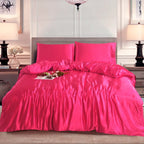 Hadi London 3 Piece Luxury Satin Duvet Cover Set – Silky Soft Bedding with Pillowcases | Single Double King