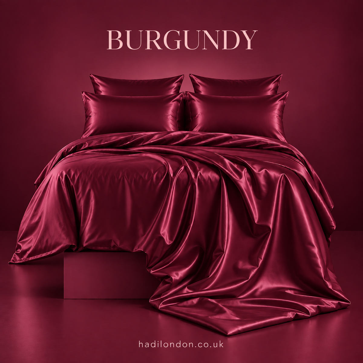 HADI LONDON Luxury Satin Bedding Set 4/6 Piece – Duvet Cover, Fitted Sheet & Pillowcases | Single Double King Super King