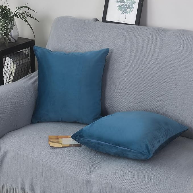 Hadi London Luxury Velvet Cushion Cover 30x51cm – Soft Rectangular Lumbar Pillow Cover for Sofa & Bed