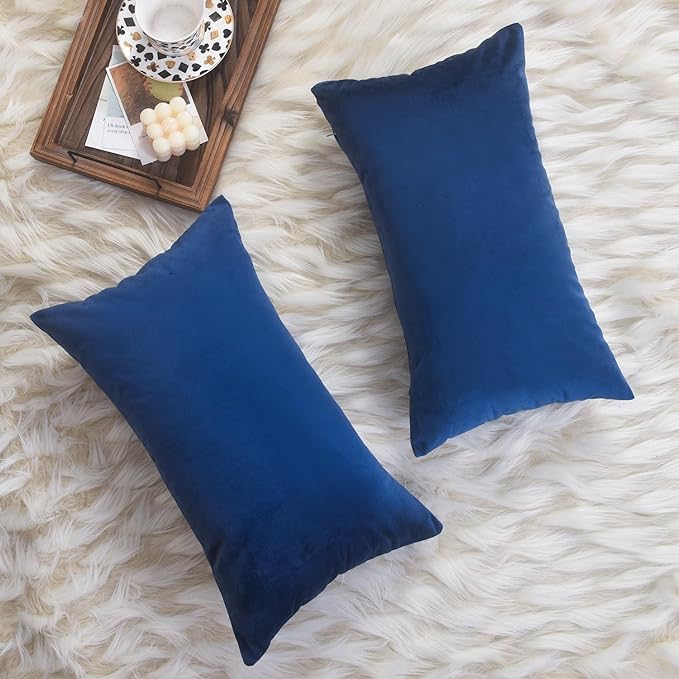 Hadi London Luxury Velvet Cushion Cover 30x51cm – Soft Rectangular Lumbar Pillow Cover for Sofa & Bed
