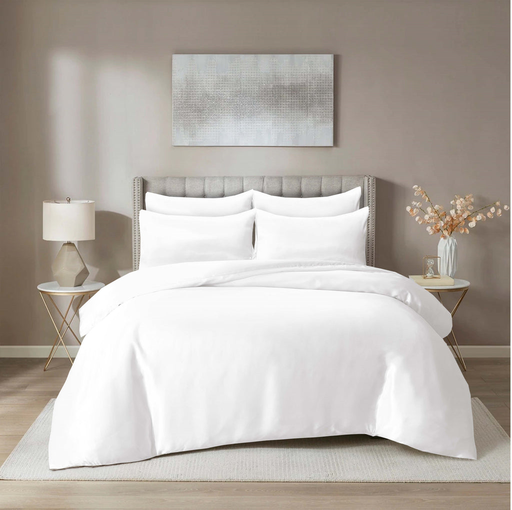 HADI LONDON Luxury Satin Bedding Set 4/6 Piece – Duvet Cover, Fitted Sheet & Pillowcases | Single Double King Super King