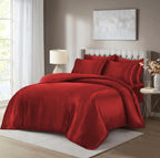 HADI LONDON Luxury Satin Bedding Set 4/6 Piece – Duvet Cover, Fitted Sheet & Pillowcases | Single Double King Super King