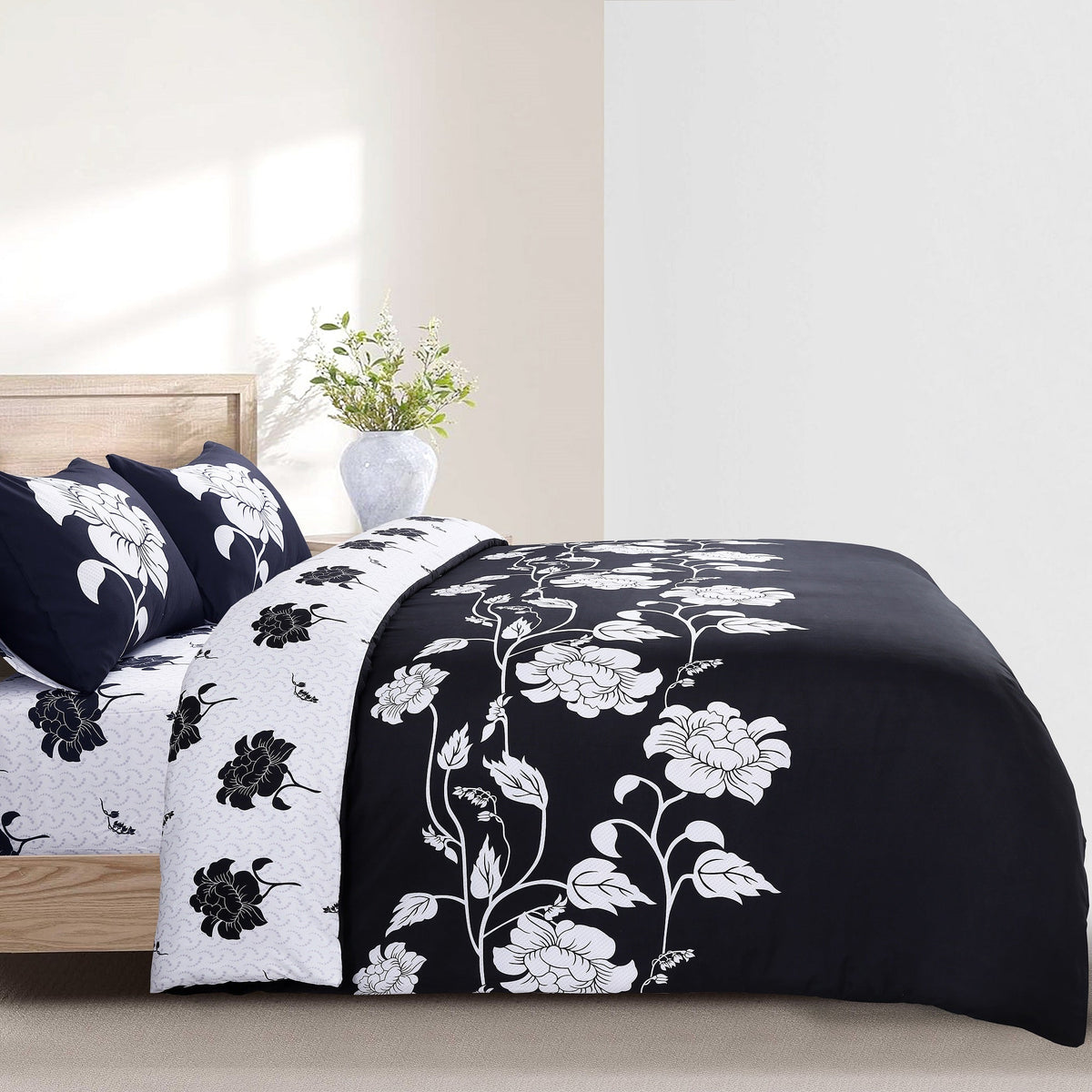 Hadi London 4 Piece Microfibre Bedding Set – Soft Duvet Cover, Fitted Sheet & Pillowcases | Single Double King Super King