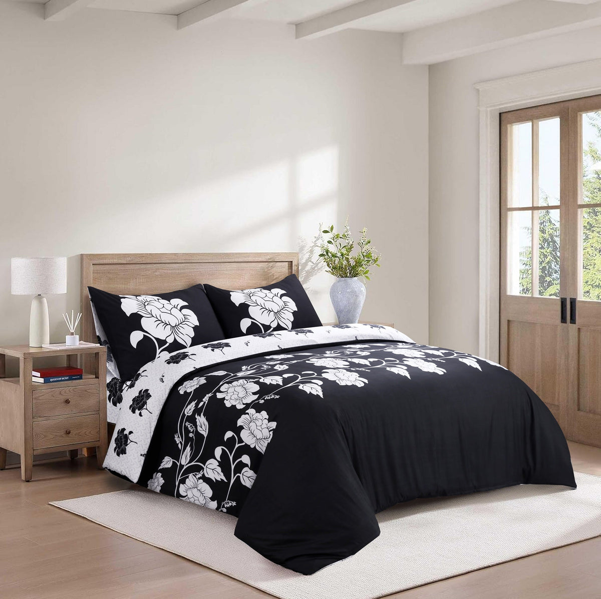 Hadi London 4 Piece Microfibre Bedding Set – Soft Duvet Cover, Fitted Sheet & Pillowcases | Single Double King Super King