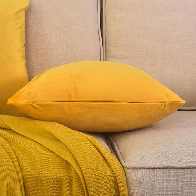 Hadi London Luxury Velvet Cushion Cover 30x51cm – Soft Rectangular Lumbar Pillow Cover for Sofa & Bed